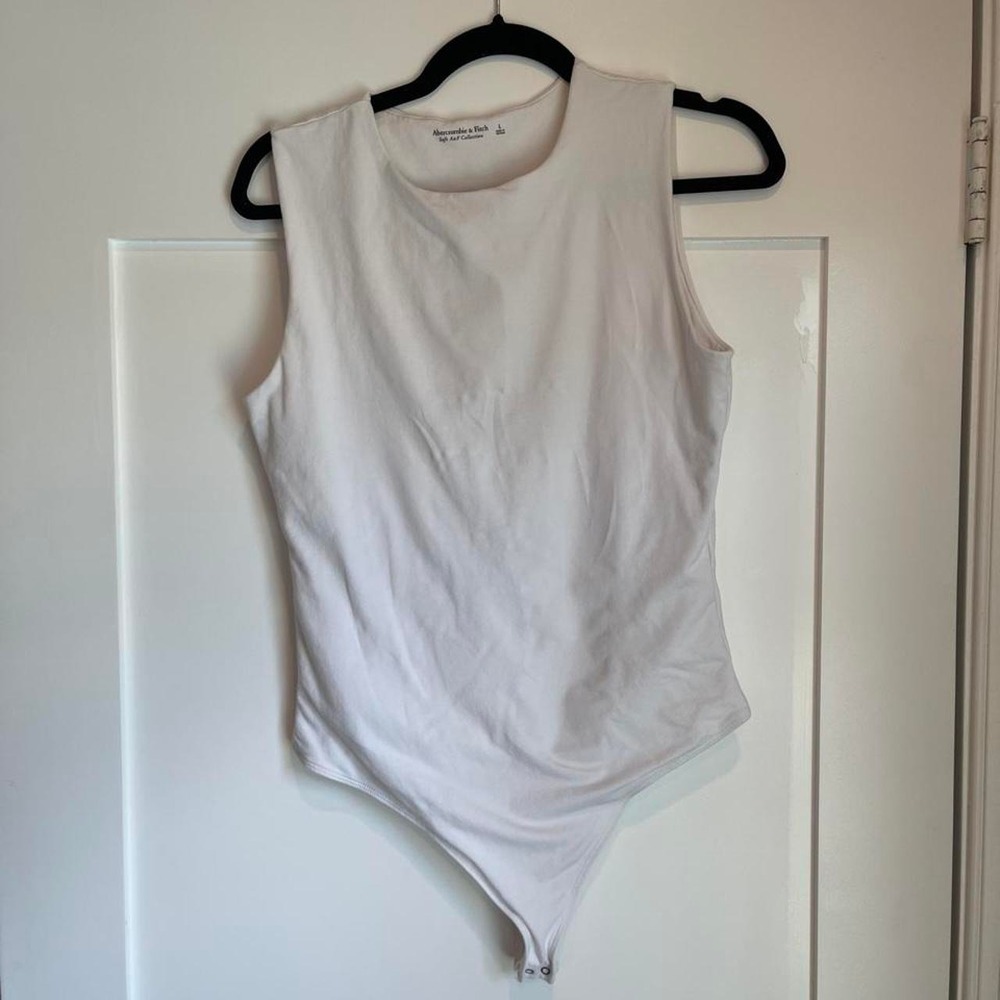 Abercrombie & Fitch Soft A&F Collection sleeveless bodysuit in white